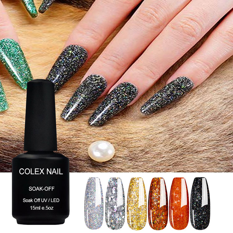 15ml kiiltävä kimalteleva glitter -geeli kiillotus