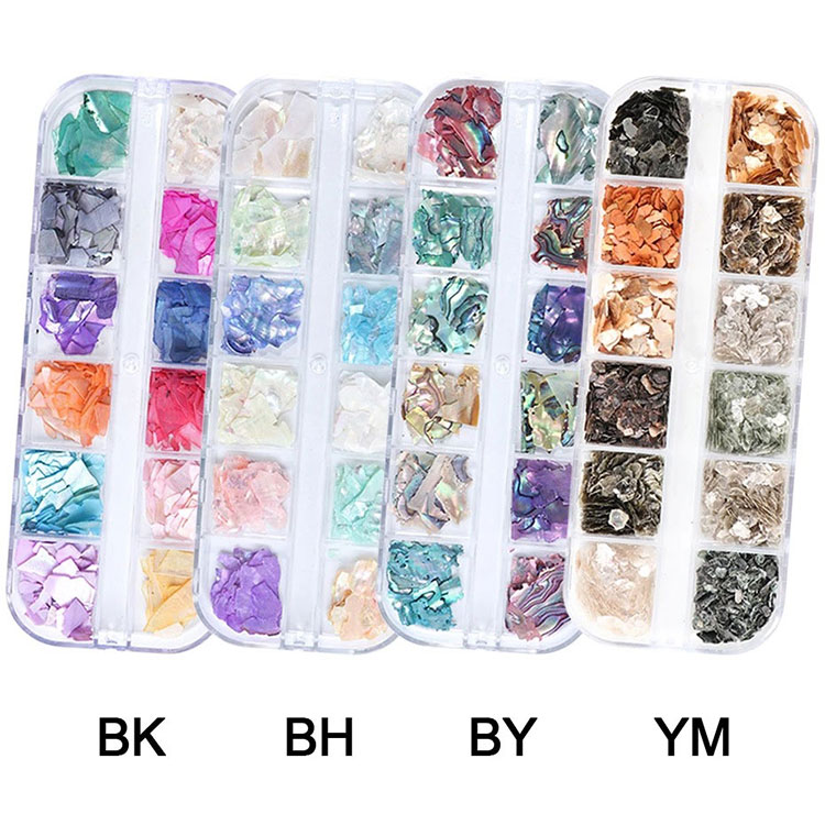 3D Abalone Shell epäsäännölliset Nail Art -koristeet