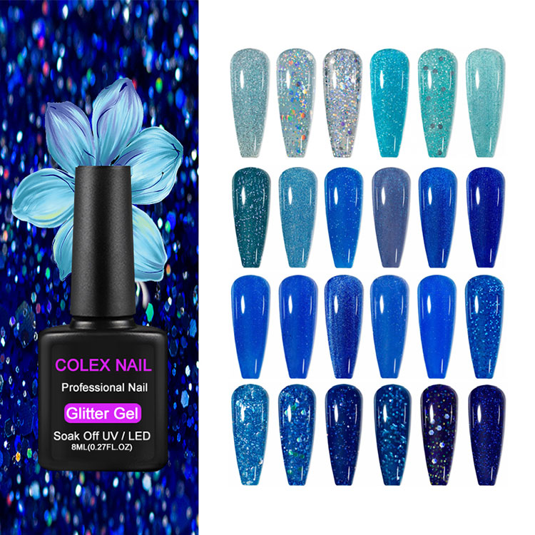 8ml sininen glitter -geelilakka
