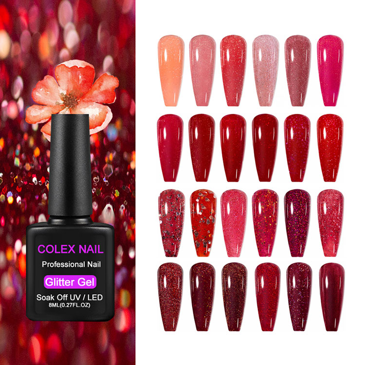 8ml punainen glitter -geelilakan lahja