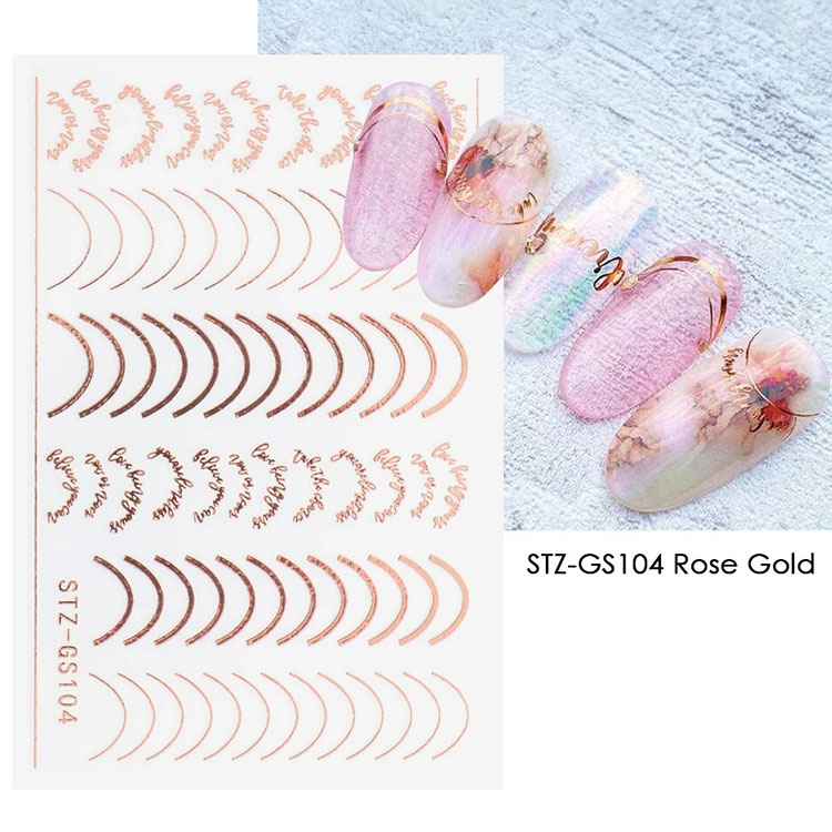 Kultahopea Stripe Lines Nail Stickers Decals