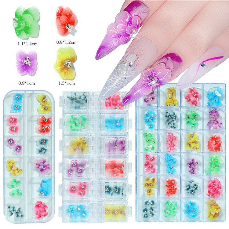 Nail Tickers tekojalokivi kukat
