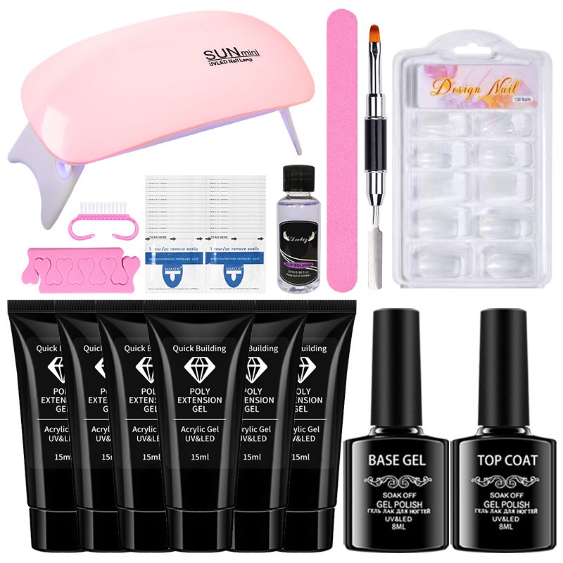 Poly Extension Gel Nail Kit Mini Nail Lamp